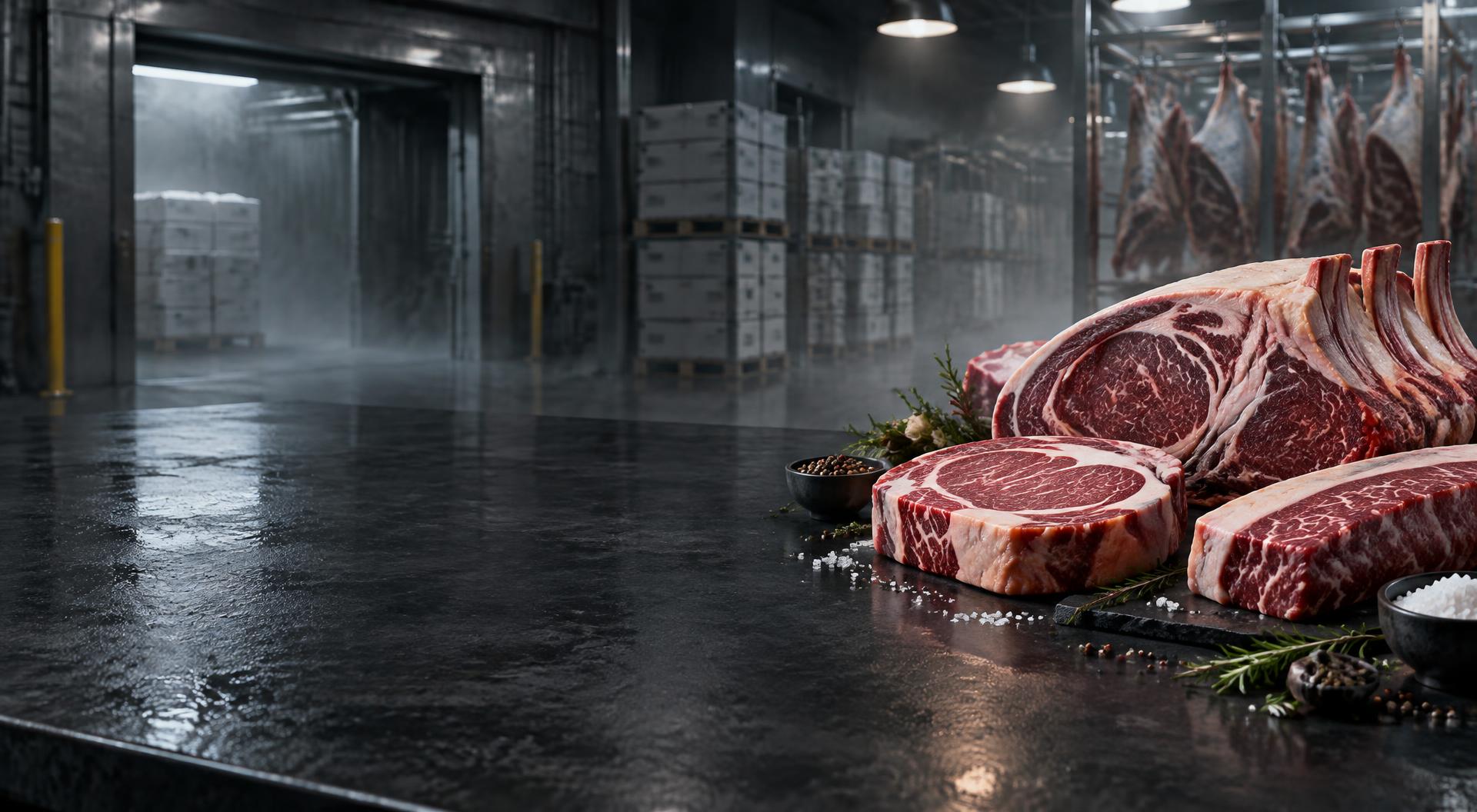 Export-ready meat in cold-chain handling